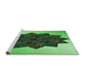 Sideview of Machine Washable Transitional Green Rug, wshpat3473grn