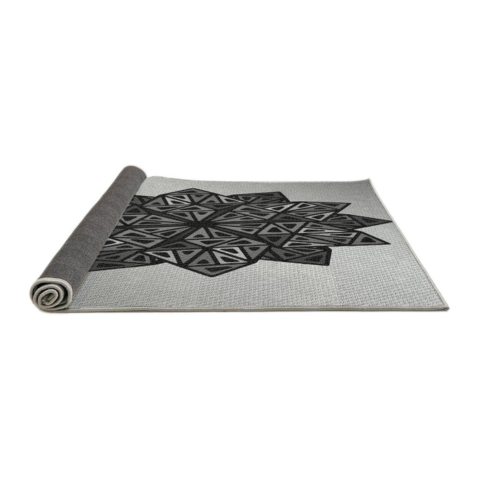 Thickness of Patterned Silver Gray Rug, pat3473gry