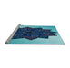 Sideview of Machine Washable Transitional Blue Rug, wshpat3473lblu