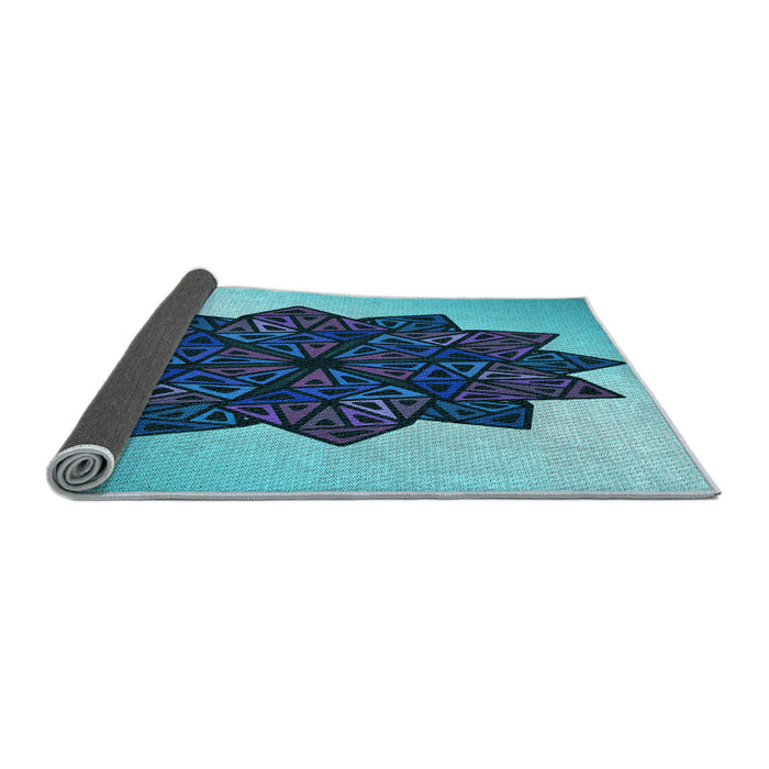 Thickness of Patterned Blue Rug, pat3473lblu