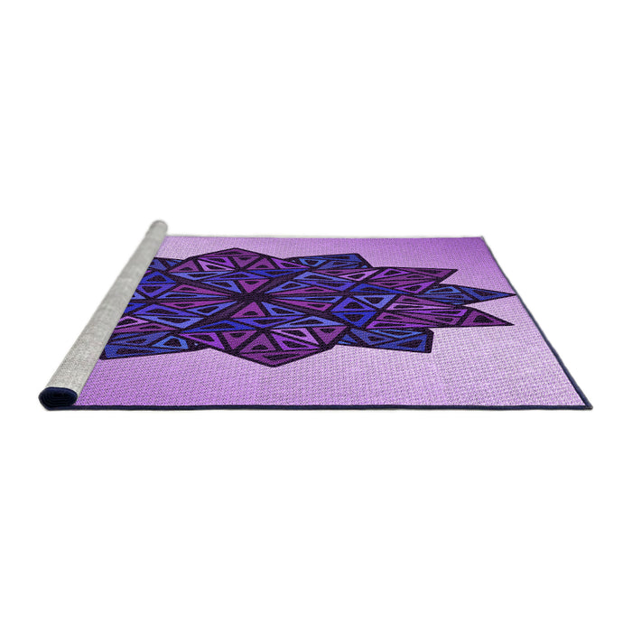 Sideview of Machine Washable Transitional Bright Purple Rug, wshpat3473pur