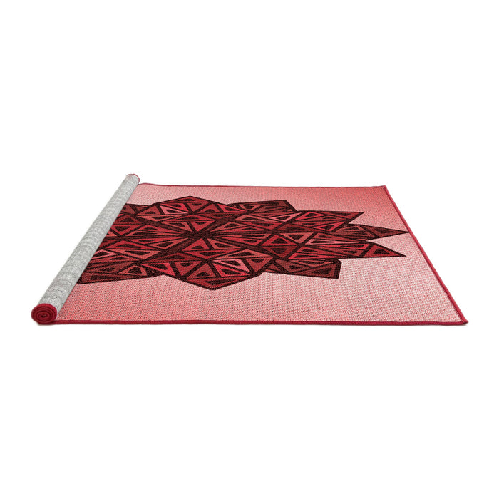 Sideview of Machine Washable Transitional Light Coral Pink Rug, wshpat3473rd