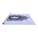 Sideview of Machine Washable Transitional Lavender Blue Rug, wshpat3474blu