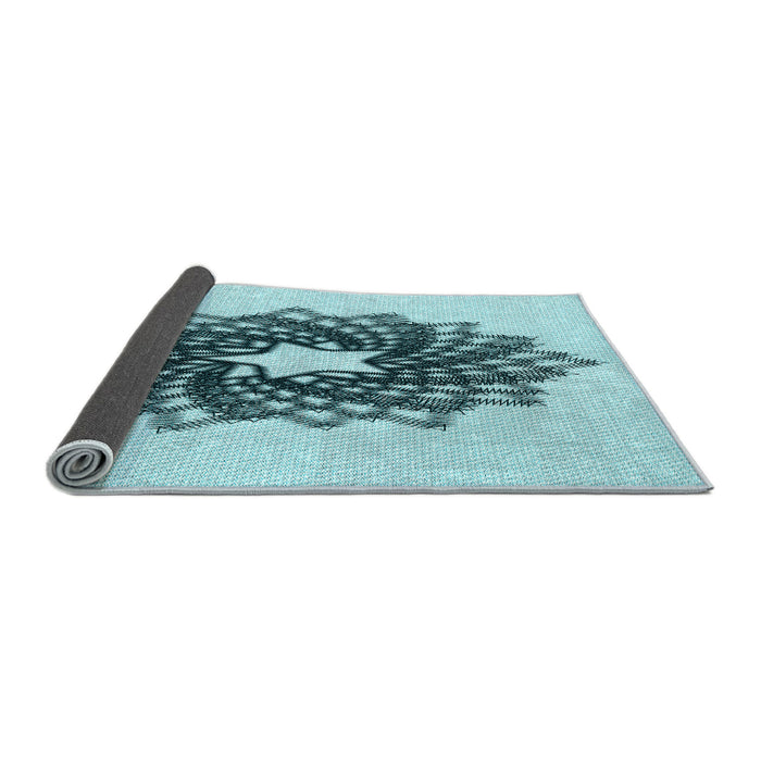 Thickness of Patterned Deep-Sea Green Rug, pat3474lblu