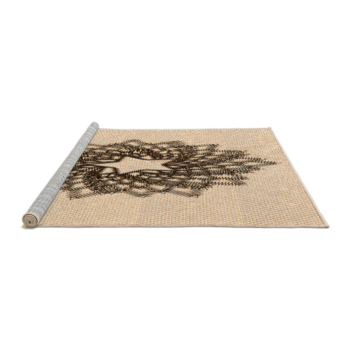 Sideview of Machine Washable Transitional Navajo White Gold Rug, wshpat3474org