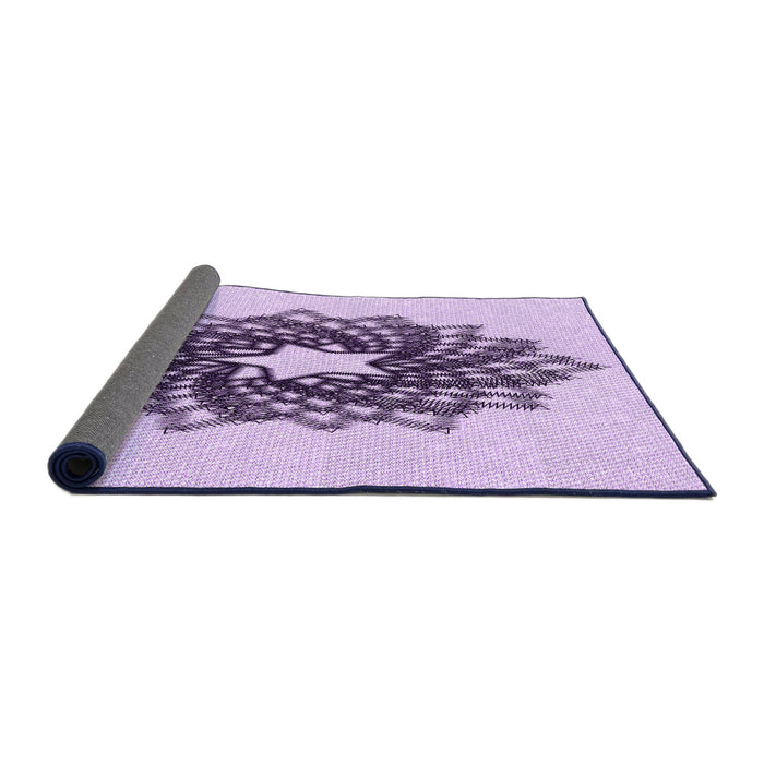 Thickness of Patterned Purple Flower Purple Rug, pat3474pur