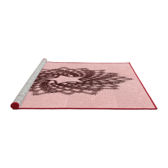 Sideview of Machine Washable Transitional Indian Red Rug, wshpat3474rd