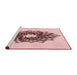 Sideview of Machine Washable Transitional Indian Red Rug, wshpat3474rd