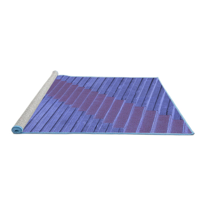 Sideview of Machine Washable Transitional Light Slate Blue Rug, wshpat3475blu