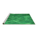 Sideview of Machine Washable Transitional Neon Green Rug, wshpat3476grn