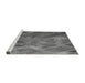 Sideview of Machine Washable Transitional Gunmetal Gray Rug, wshpat3476gry