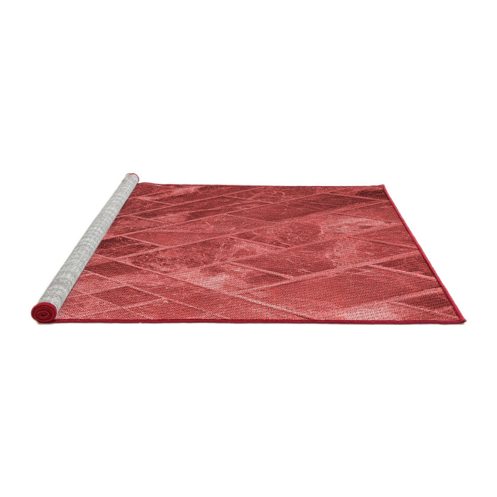Sideview of Machine Washable Transitional Red Rug, wshpat3476rd