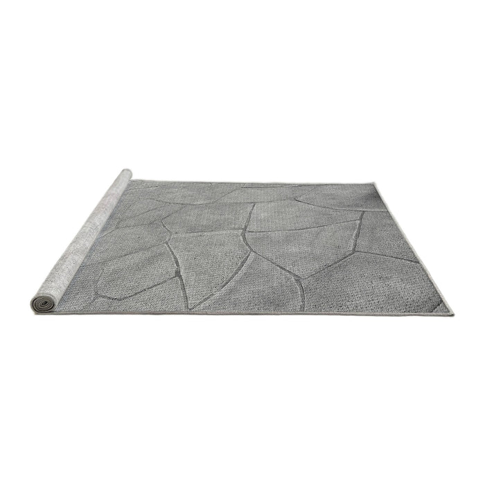 Sideview of Machine Washable Transitional Gray Rug, wshpat3477gry