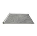 Sideview of Machine Washable Transitional Gray Rug, wshpat3477gry