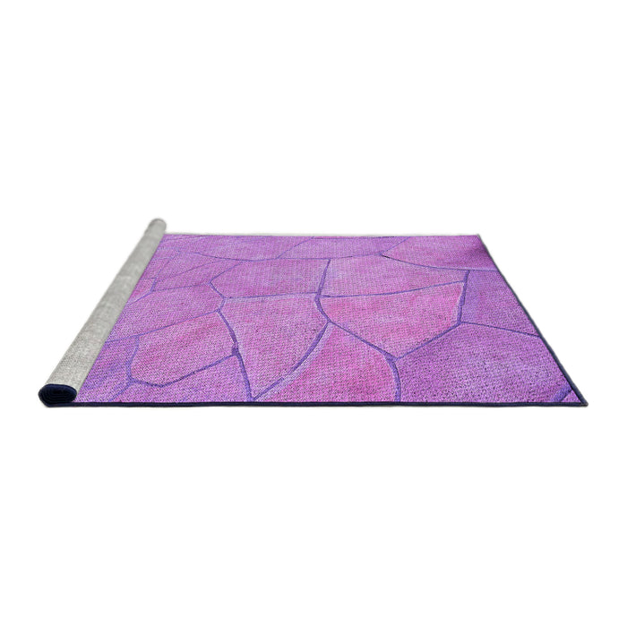 Sideview of Machine Washable Transitional Violet Purple Rug, wshpat3477pur