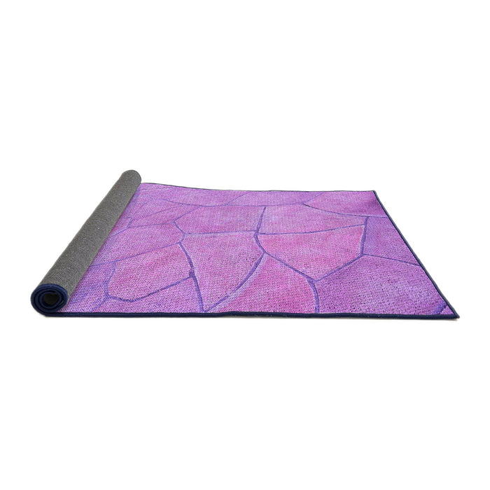 Thickness of Patterned Violet Purple Rug, pat3477pur