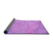 Thickness of Patterned Violet Purple Rug, pat3477pur