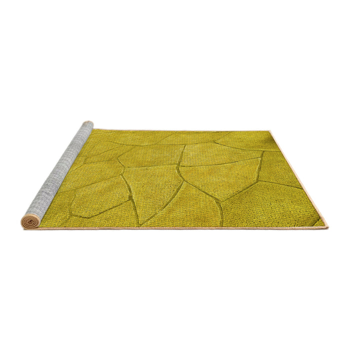 Sideview of Machine Washable Transitional Caramel Brown Rug, wshpat3477yw