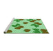 Sideview of Machine Washable Transitional Green Rug, wshpat3478grn