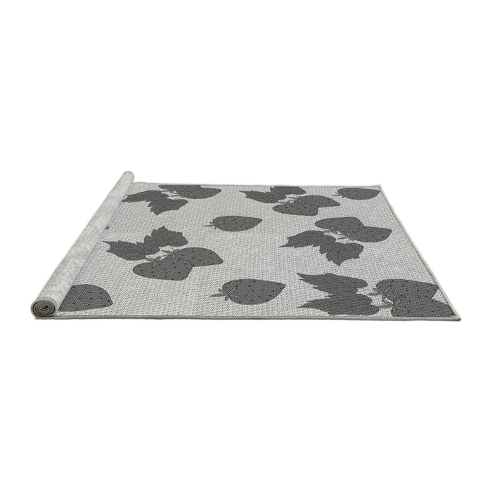 Sideview of Machine Washable Transitional Silver Gray Rug, wshpat3478gry