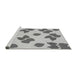 Sideview of Machine Washable Transitional Silver Gray Rug, wshpat3478gry