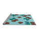 Sideview of Machine Washable Transitional Blue Rug, wshpat3478lblu