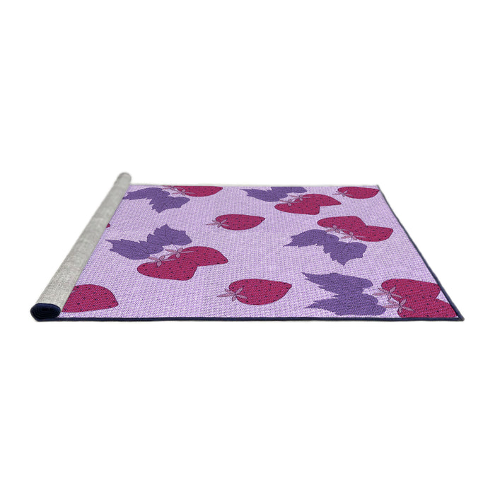 Sideview of Machine Washable Transitional Orchid Purple Rug, wshpat3478pur