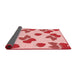 Thickness of Patterned Deep Rose Pink Rug, pat3478rd