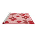 Sideview of Machine Washable Transitional Deep Rose Pink Rug, wshpat3478rd