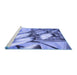 Sideview of Machine Washable Transitional Sky Blue Rug, wshpat3479blu