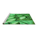 Sideview of Machine Washable Transitional Green Rug, wshpat3479grn