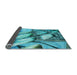 Thickness of Patterned Dark Cyan Green Rug, pat3479lblu