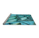 Sideview of Machine Washable Transitional Dark Cyan Green Rug, wshpat3479lblu