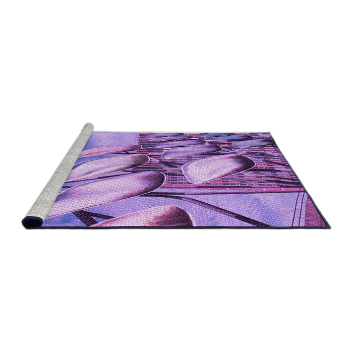 Sideview of Machine Washable Transitional Amethyst Purple Rug, wshpat3479pur