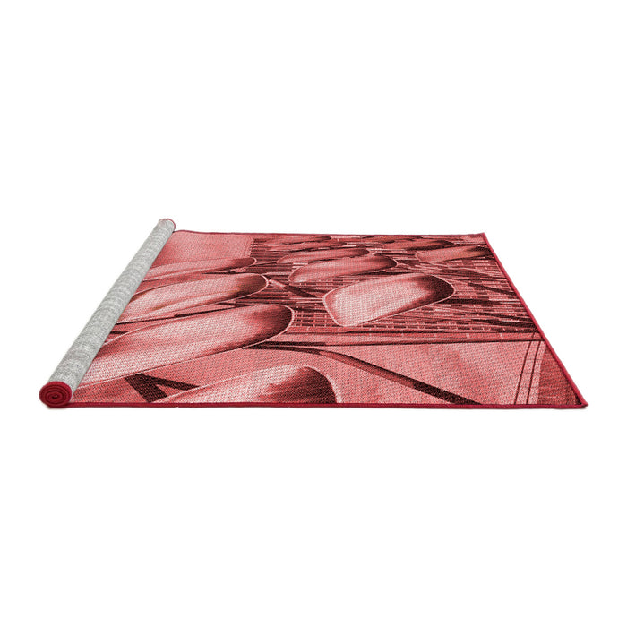 Sideview of Machine Washable Transitional Red Rug, wshpat3479rd