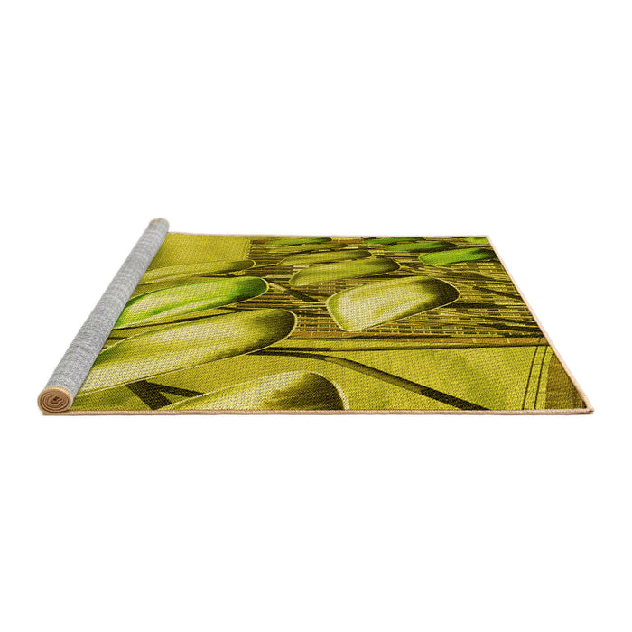 Sideview of Machine Washable Transitional Oak Brown Rug, wshpat3479yw