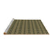 Sideview of Machine Washable Transitional Army Green Rug, wshpat3480brn