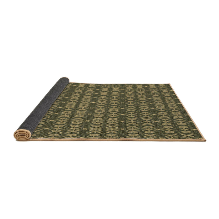 Thickness of Patterned Army Green Rug, pat3480brn