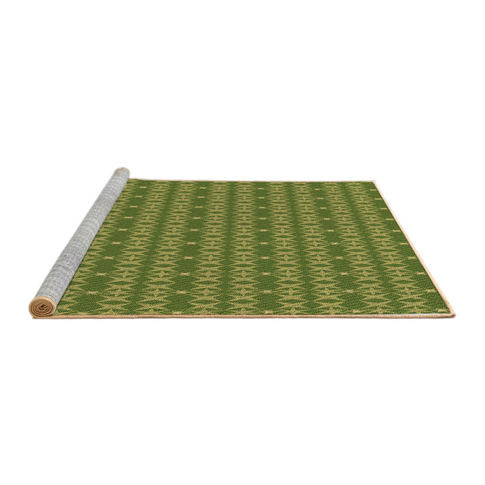Sideview of Machine Washable Transitional Pistachio Green Rug, wshpat3482brn