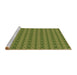 Sideview of Machine Washable Transitional Pistachio Green Rug, wshpat3482brn