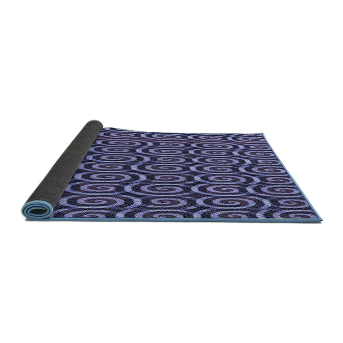 Thickness of Patterned Blue Rug, pat3483blu