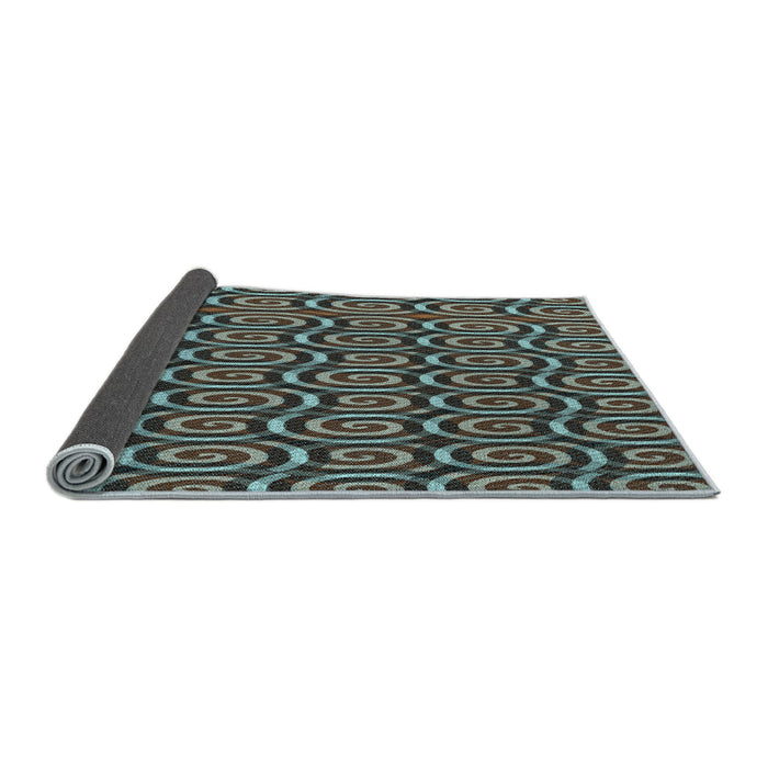 Thickness of Patterned Milk Chocolate Brown Rug, pat3483lblu