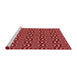 Sideview of Machine Washable Transitional Red Rug, wshpat3483rd