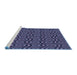 Sideview of Machine Washable Transitional Slate Blue Rug, wshpat3484blu