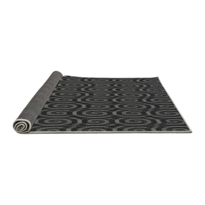 Thickness of Patterned Charcoal Black Rug, pat3484gry