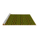 Sideview of Machine Washable Transitional Dark Yellow Green Rug, wshpat3484yw
