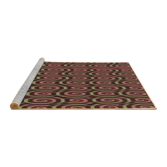 Sideview of Machine Washable Transitional Dark Gold Brown Rug, wshpat3485brn