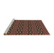 Sideview of Machine Washable Transitional Dark Gold Brown Rug, wshpat3485brn