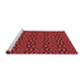 Sideview of Machine Washable Transitional Tomato Red Rug, wshpat3485rd