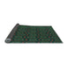 Thickness of Patterned Dark Forest Green Rug, pat3486lblu